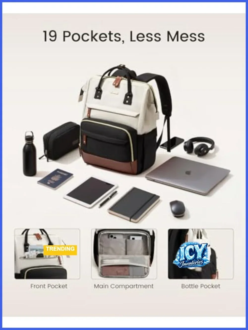 17-Inch Laptop Backpack for Women, Waterproof Work Travel Daypack